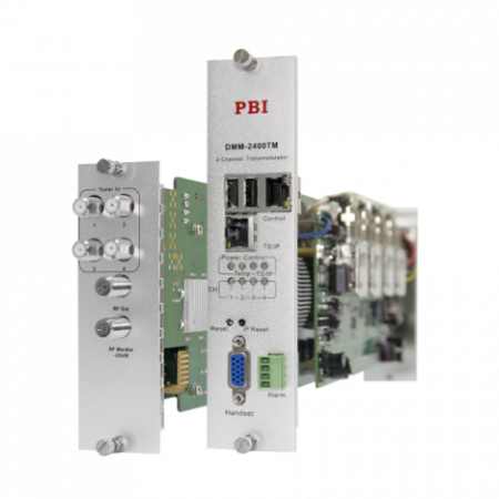 Модуль 4-тюнерного трансмодулятора QAM DMM-2410TM-30T2C (4 PLP DVB-T2  в 4 DVB-C) для цифровой ГС PBI DMM-1000