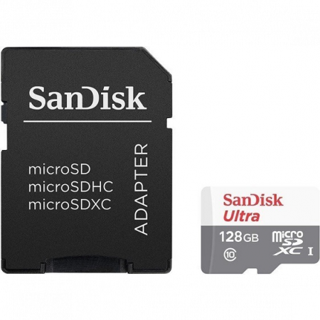 Флеш-накопитель Sandisk Карта памяти SanDisk Ultra Android microSDXC + SD Adapter 128GB 80MB/s Class 10 - Tablet Packaging