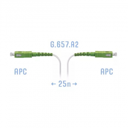 Патчкорд оптический FTTH SC/APC, кабель 604-02-01W, 25 метров