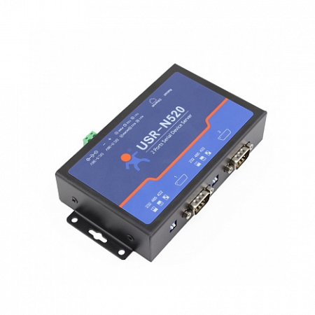 2-портовый конвертер интерфейсов RS232/RS422/RS485 в Ethernet TCP/IP, металл корпус