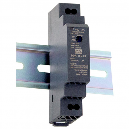 DDR-15L-24,DC/DC преобразователь, 15Вт, вход 18…75 В DC, выход 24В/0,63А, Mean Well
