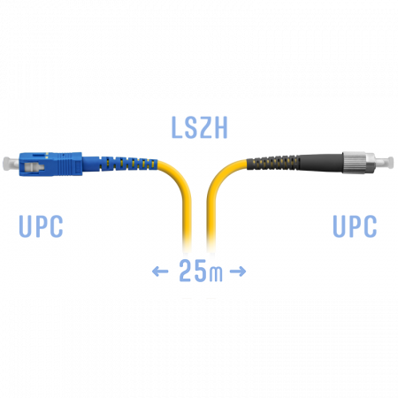 Патчкорд оптический SC/UPC-FC/UPC SM  25метров