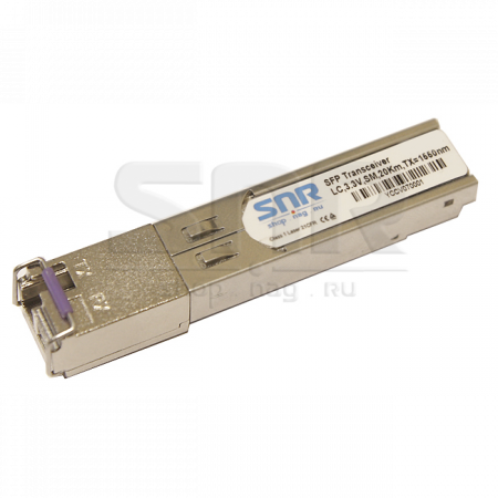 Одноволоконный модуль, SFP SGMII WDM, разъем LC simplex, рабочая длина волны Tx/Rx: 1550/1310нм, дальность до 10км