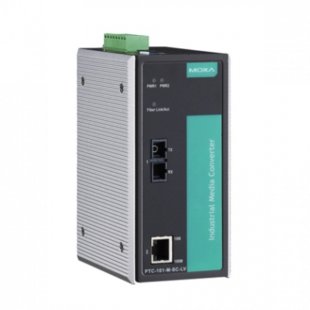 Медиаконвертер PTC-101-S-SC-HV 10/100BaseT(X) to 100BaseFX converter, single-mode, SC, 1 isolated power (88-300 VDC or 85-264 VAC)