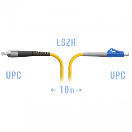 Патчкорд оптический LC/UPC-FC/UPC SM 10метров