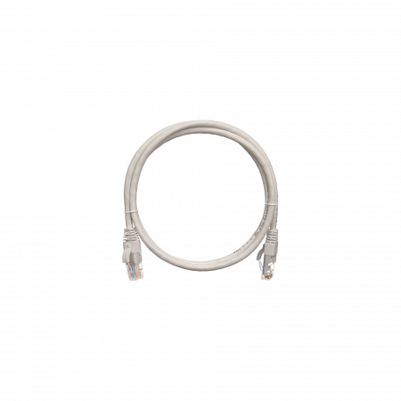 Коммутационный шнур NETLAN U/UTP 4 пары, Кат.5е (Класс D), 100МГц, 2хRJ45/8P8C, заливной, BC (чистая медь), LSZH нг(B)-HF, серый,  1м, уп-ка 10шт.