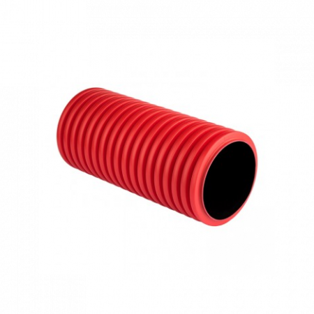 Труба гофро двустен. ПНД d75 с протяж. красн. (уп.50м) ДКС 121975
