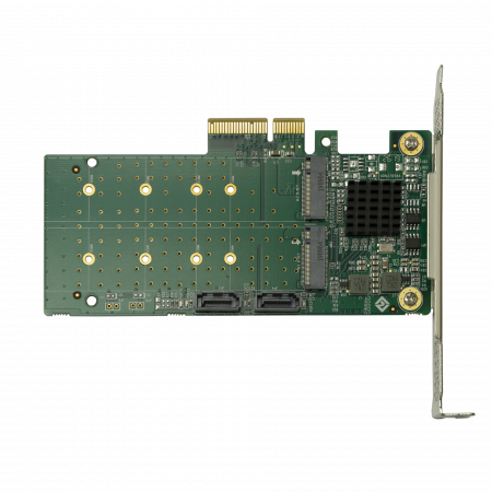Переходной адаптер PCIe 2.0 x4 на 2xM.2 и 2xSATA, RAID 0,1