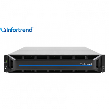 Система хранения данных Infortrend CS4025G (1xCtrl, до 25xHDD, 2xSAS12G внеш. порт, 4x16GB, 4x10G порта iSCSI)