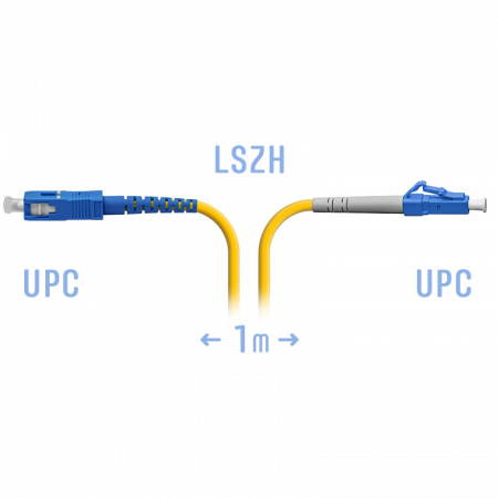Патчкорд оптический LC/UPC-SC/UPC SM  1метр