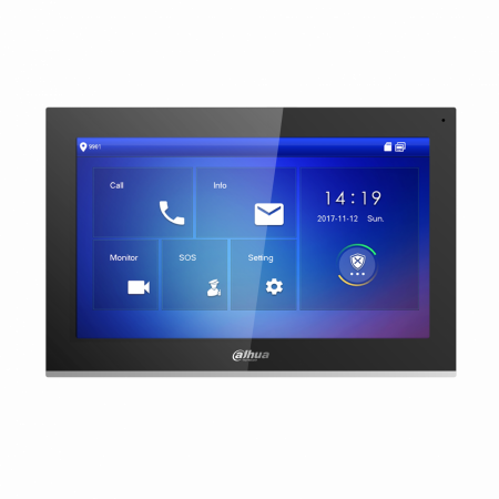 IP монитор для видеодомофона Dahua DH-VTH5441G 10 дюймов, трев.вх/вых 6/1, LAN, встр.карта памяти до 8Гб, DC12В/PoE(802.3af)