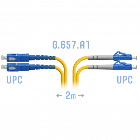 Патчкорд оптический LC/UPC-SC/UPC SM G.657.A1 Duplex 2 метра