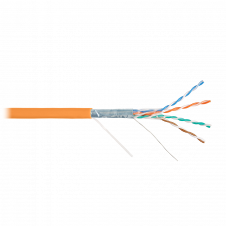 Кабель NIKOLAN F/UTP 4 пары, Кат.5e (Класс D), тест по ISO/IEC, 100МГц, одножильный, BC (чистая медь), 24AWG (0,50мм), внутренний, LSZH нг(А)-HFLTx
