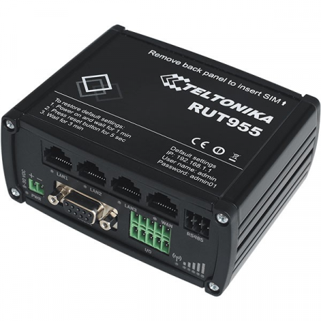 Промышленный Wi-Fi/4G маршрутизатор Teltonika RUT955 (в комплекте DIN-рейка, GNSS-антенна)