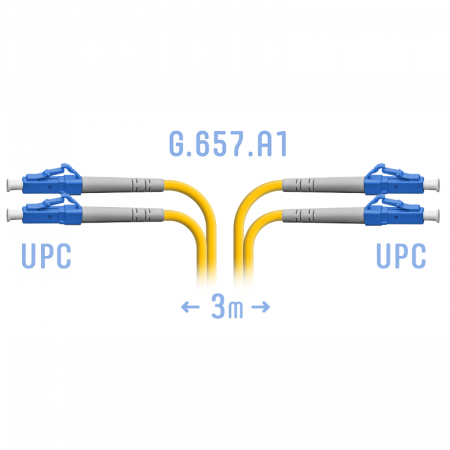 Патчкорд оптический LC/UPC SM G.657.A1 Duplex 3 метра