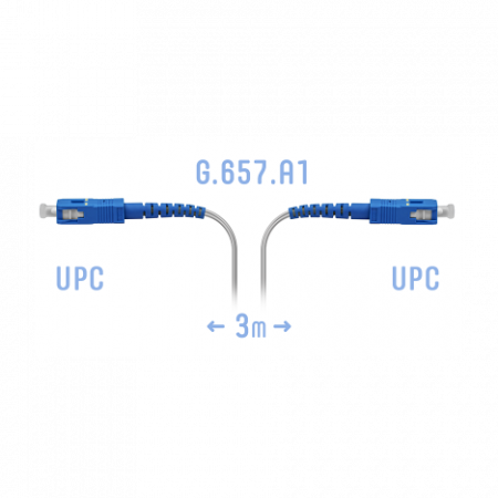 Патчкорд оптический FTTH SC/UPC, кабель 604-02-01W, 3 метра
