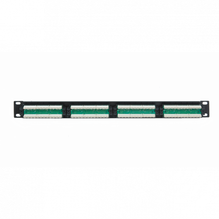 Коммутационная панель ULAN 19, 1U, 24 порта, Кат.5e (Класс D), 100МГц, RJ45/8P8C, 110, T568A/B, неэкранированная, черная