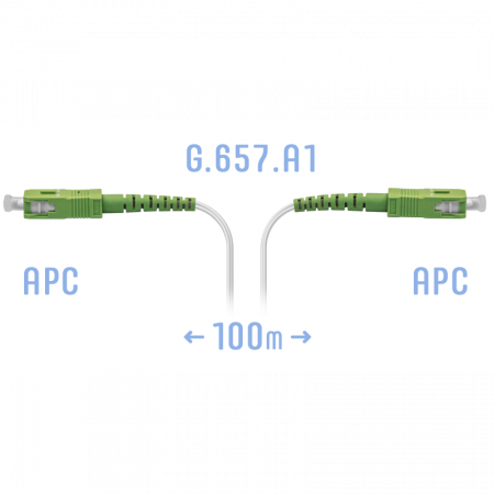 Патчкорд оптический FTTH SC/APC, кабель 604-02-01W, 100 метров