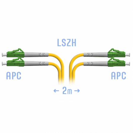 Патчкорд оптический LC/APC SM Duplex 2 метра