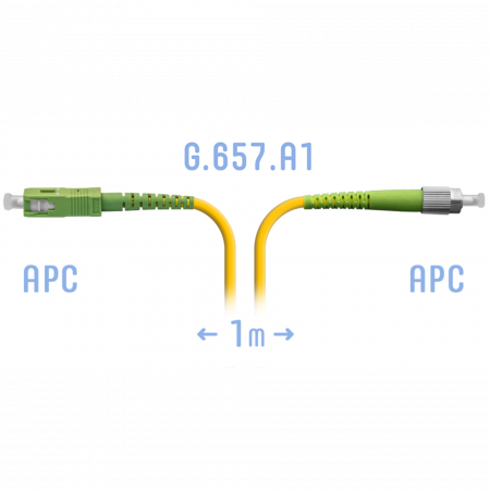 Патчкорд оптический FC/APC-SC/APC SM G.657.A1 1 метр