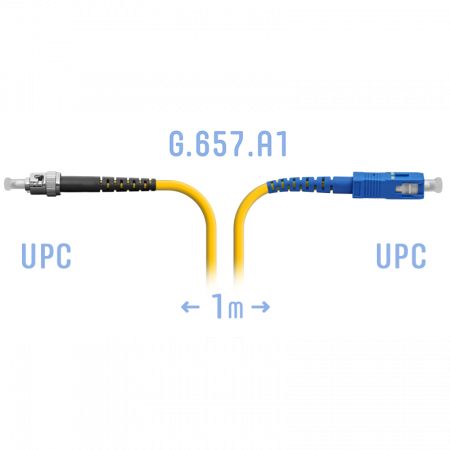 Патчкорд оптический ST/UPC-SC/UPC SM G.657.A1 1 метр