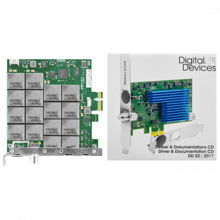 Карта 8-тюнерного приемника DVB-T/T2/C/C2 PCIe