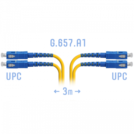 Патчкорд оптический SC/UPC SM G.657.A1 Duplex 3 метра