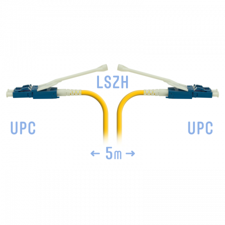 Патчкорд оптический LC/UPC SM Duplex (HD) 5 метров, волокно G.657.A1
