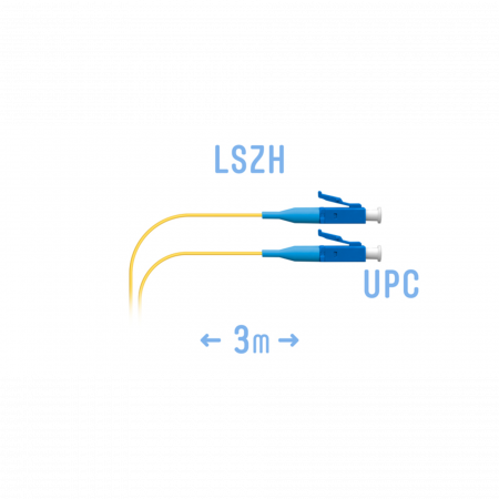 Шнур монтажный оптический LC/UPC SM G.657.A1 3 метра