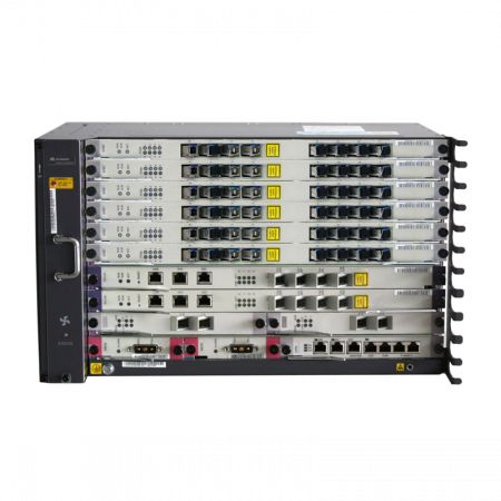 6RU шасси Huawei OLT GPON, 6 слотов для установки интерфейсных модулей, 4 порта 10G, 8 GPON портов, DC