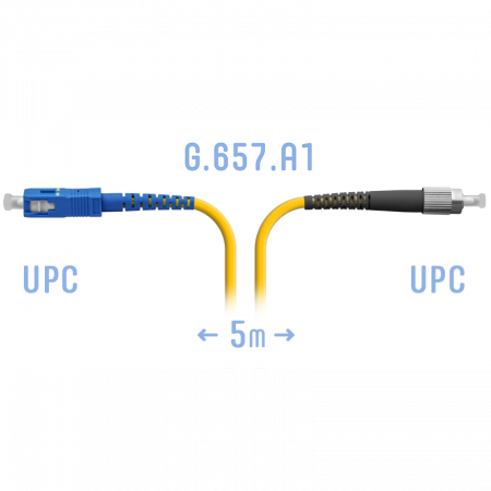 Патчкорд оптический FC/UPC-SC/UPC SM G.657.A1 5 метров
