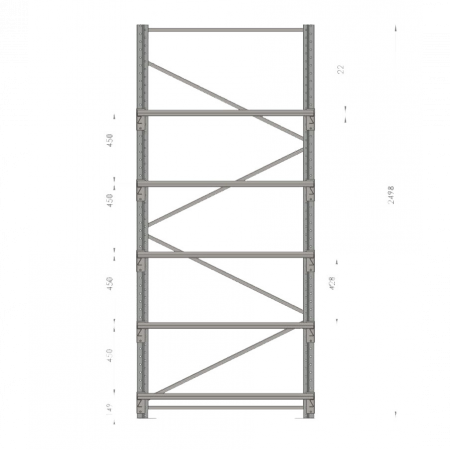 Аккумуляторный стеллаж 5 полок, 2498х686х1135мм (SNR-UPS-RACK-257012-5)