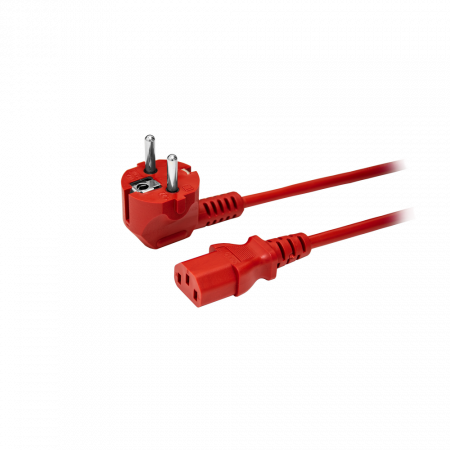 Кабель питания EU-Schuko/IEC320-C13, 220B, 10А, 1.8м, красный (для резервного питания)