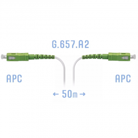 Патчкорд оптический FTTH SC/APC, кабель 604-02-01W, 50 метров