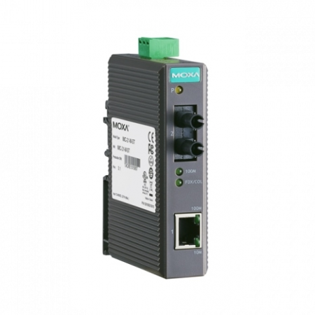 Медиаконвертер Ethernet 10/100BaseTX в 100BaseFX (многомодовое оптоволокно) в пластиковом корпусе MOXA