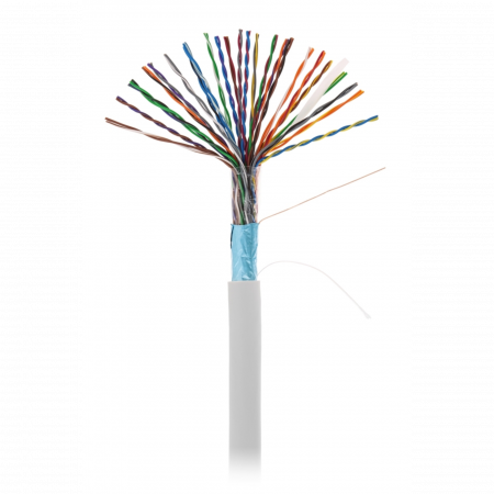 Кабель NETLAN F/UTP 25 пар, Кат.5 (Класс D), 100МГц, одножильный, BC (чистая медь), внутренний, PVC нг(B), серый, 305м