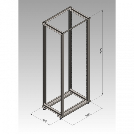 Стойка монтажная двухрамная 42U (2000х530х800мм) SNR-STK-S-7542