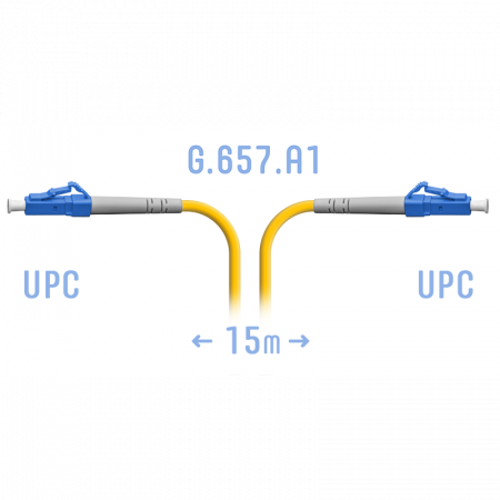 Патчкорд оптический LC/UPC SM G.657.A1 15 метров