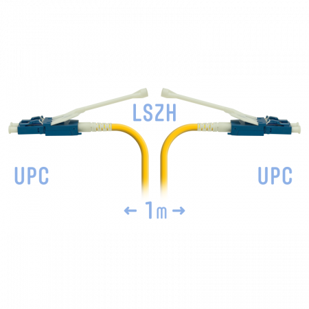 Патчкорд оптический LC/UPC SM Duplex (HD) 1 метр, волокно G.657.A1