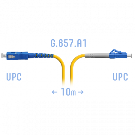 Патчкорд оптический LC/UPC-SC/UPC SM G.657.A1 10 метров
