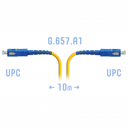 Патчкорд оптический SNR-PC-SC/UPC-A SM 10 м, сверхгибкое волокно
