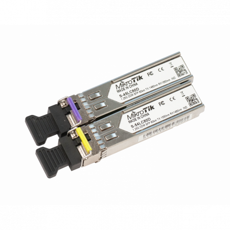 Пара модулей Mikrotik SFP оптический, 1.25G, дальность до 80км, 1490/1550нм