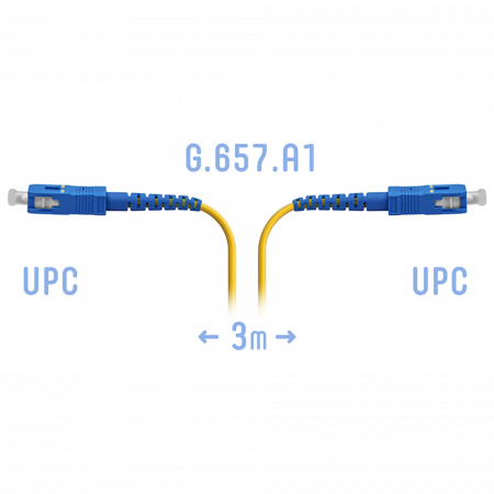 Патчкорд оптический SC/UPC SM G.657.A1 3 метра, 2мм