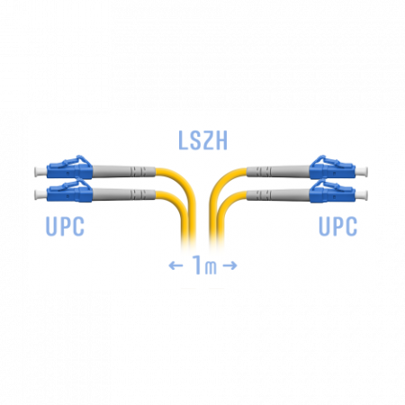Патчкорд оптический LC/UPC SM Duplex  1 метр