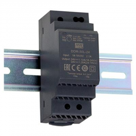 DDR-30L-24, DC/DC преобразователь, 30Вт, вход 18-75В,выход 24В/1.25А Mean Well
