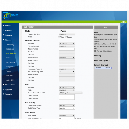 IP-телефон SNR-VP-51 с БП, белый цвет