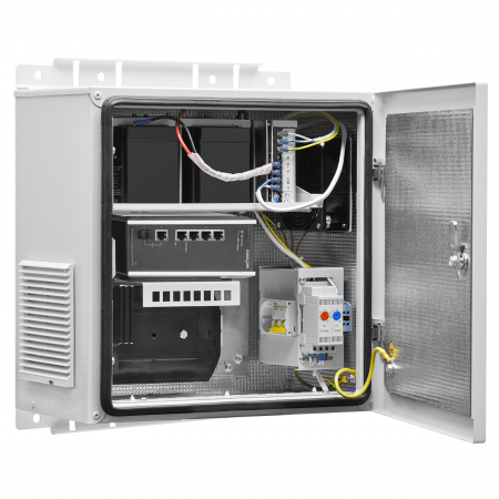 Настенный термошкаф 400x400x250 мм, IP54, с ИБП