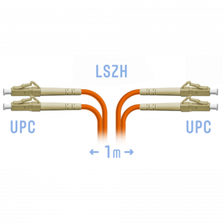 Патчкорд оптический LC/UPC MM (OM2) Duplex 1 метр