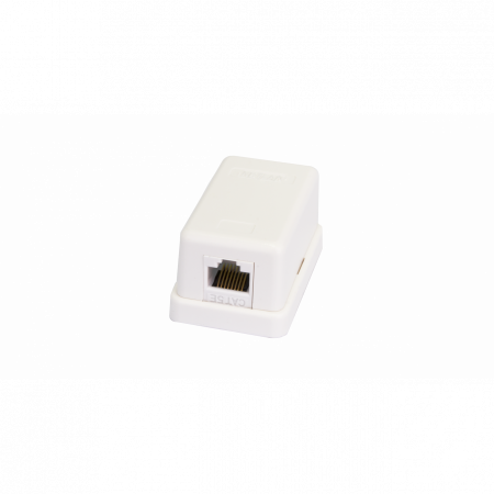 Настенная розетка NETLAN, 1 порт, Кат.5e (Класс D), 100МГц, RJ45/8P8C, 110, T568A/B, неэкранированная, белая, уп-ка 10шт.