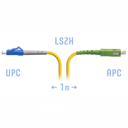 Патчкорд оптический LC/UPC-SC/APC SM 1 метр